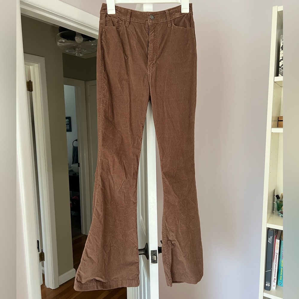 Hollister Brown corduroy flare jeans
